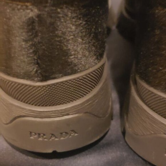 Prada calzature donna lace up pony fur boots size 36.5 - Picture 4 of 10